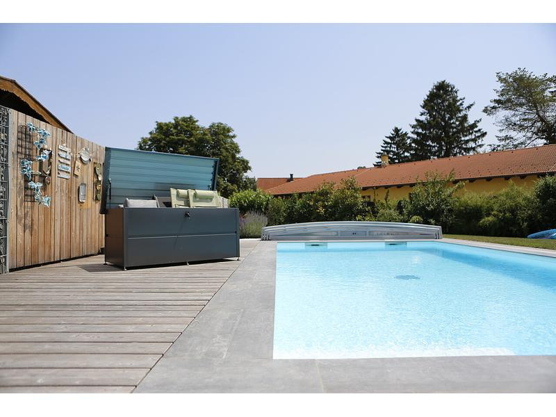 Guardi Gartenbox M mit Schloss, 165 x 85 x 73 cm, Anthrazit