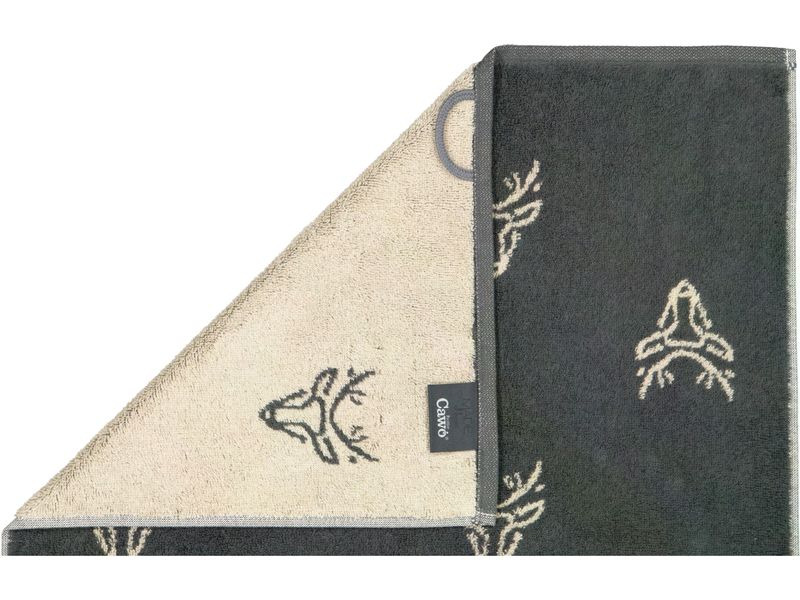 Cawö Handtuch Edition Allover 50 x 100 cm, Beige/Granit