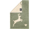 Cawö Handtuch Alpenchic Edition Hirsch 50 x 100 cm, Beige/Grün