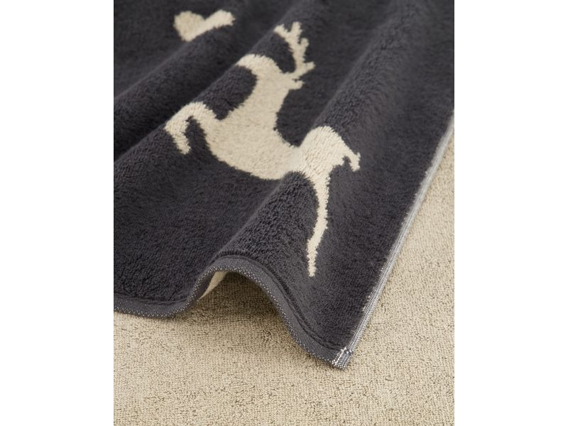 Cawö Handtuch Alpenchic Edition Hirsch 50 x 100 cm, Beige/Granit