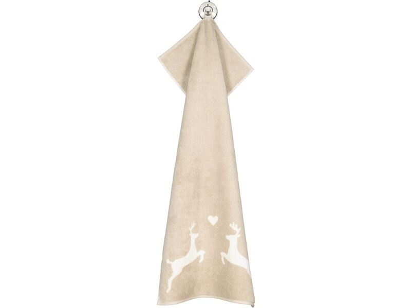 Cawö Handtuch Alpenchic Edition Hirsch 50 x 100 cm, Beige