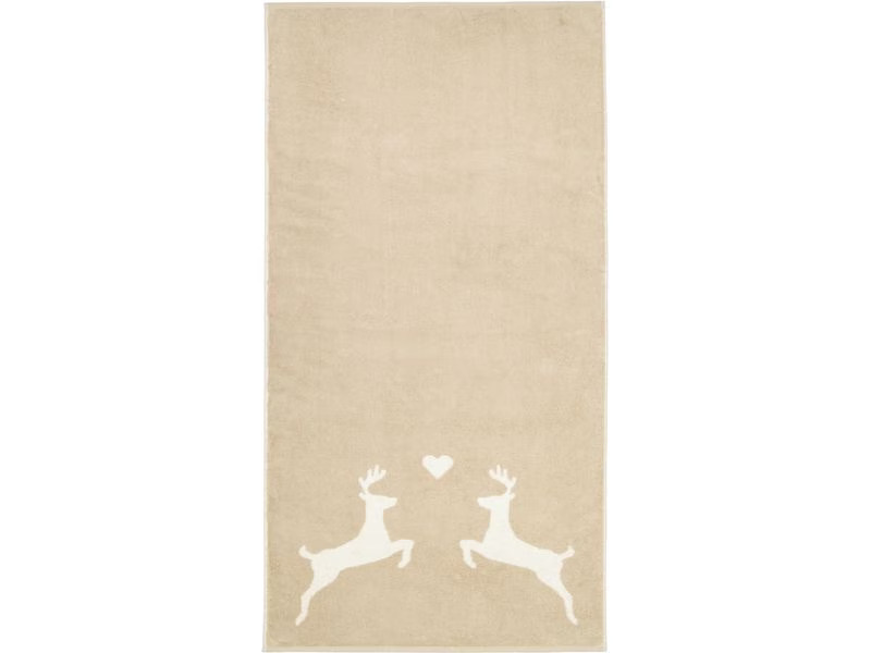 Cawö Handtuch Alpenchic Edition Hirsch 50 x 100 cm, Beige
