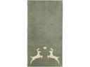 Cawö Gästetuch Alpenchic Edition Hirsch 30 x 50 cm, Beige/Grün