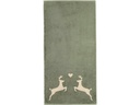 Cawö Gästetuch Alpenchic Edition Hirsch 30 x 50 cm, Beige/Grün