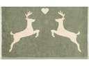 Cawö Gästetuch Alpenchic Edition Hirsch 30 x 50 cm, Beige/Grün