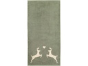 Cawö Gästetuch Alpenchic Edition Hirsch 30 x 50 cm, Beige/Grün