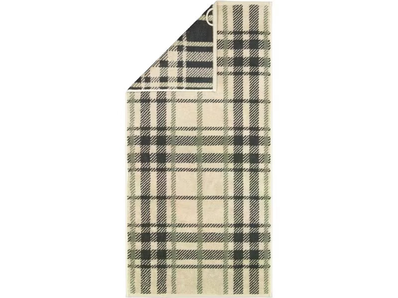 Cawö Duschtuch Edition Karo 70 x 140 cm, Beige/Granit/Grün