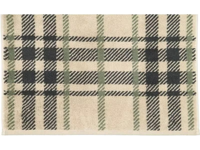 Cawö Duschtuch Edition Karo 70 x 140 cm, Beige/Granit/Grün