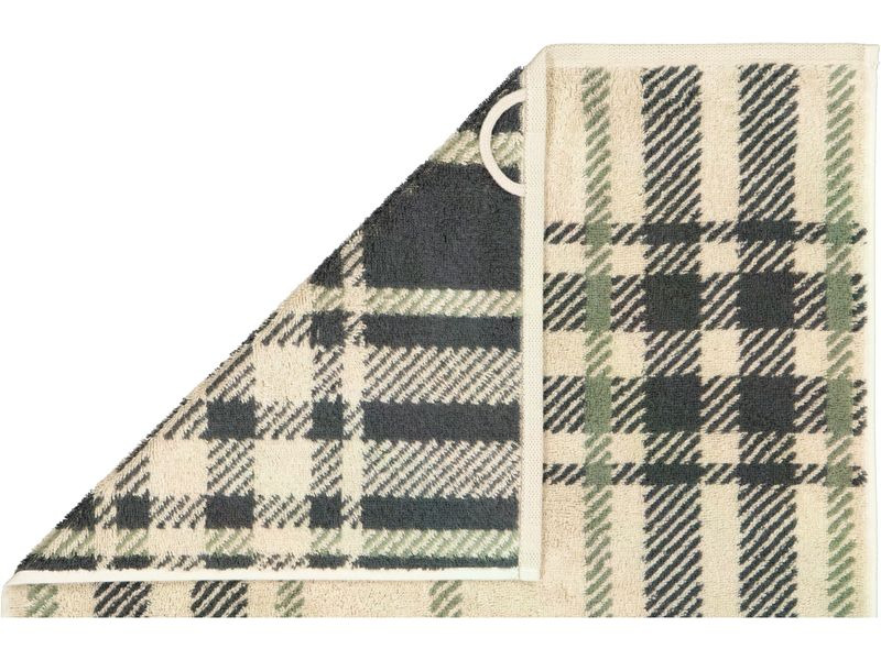 Cawö Duschtuch Edition Karo 70 x 140 cm, Beige/Granit/Grün