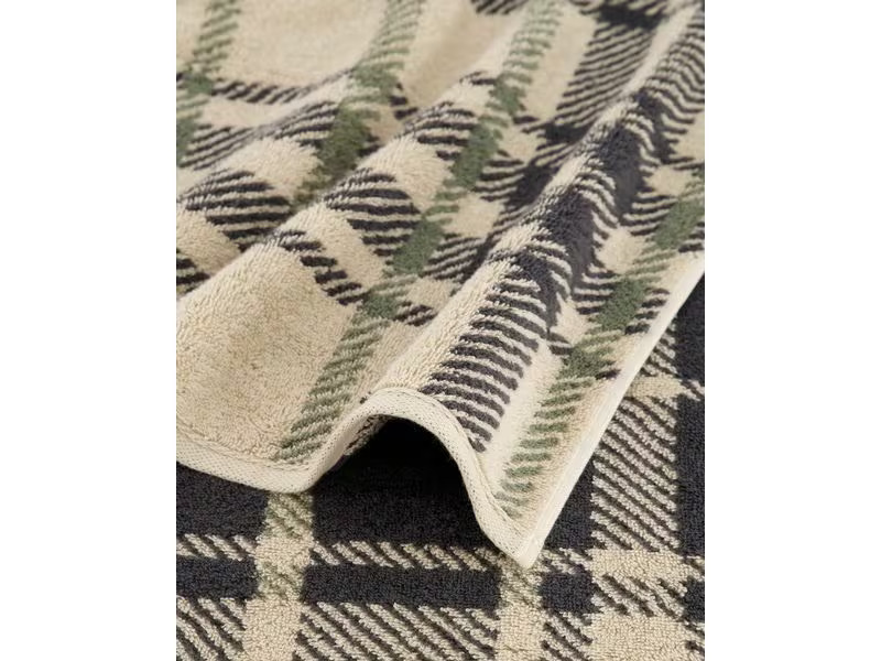 Cawö Duschtuch Edition Karo 70 x 140 cm, Beige/Granit/Grün
