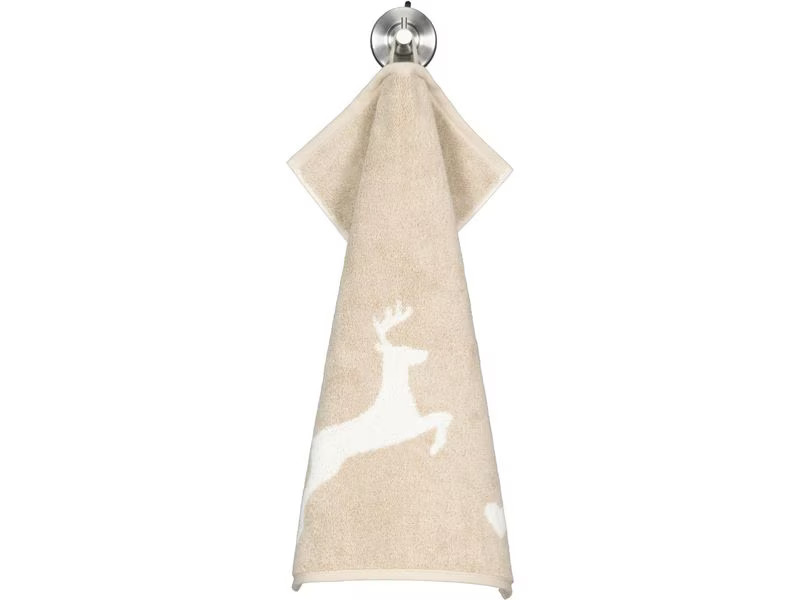 Cawö Gästetuch Alpenchic Edition Hirsch 30 x 50 cm, Beige