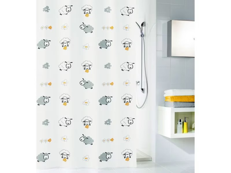 Kleine Wolke Duschvorhang Sheep 180 x 200 cm, Mehrfarbig