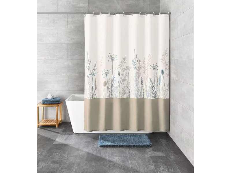 Kleine Wolke Duschvorhang Savannah 180 x 200 cm, Beige/Weiss