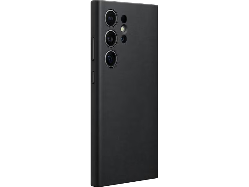 Samsung Back Cover Vegan Leather Galaxy S24 Ultra Schwarz