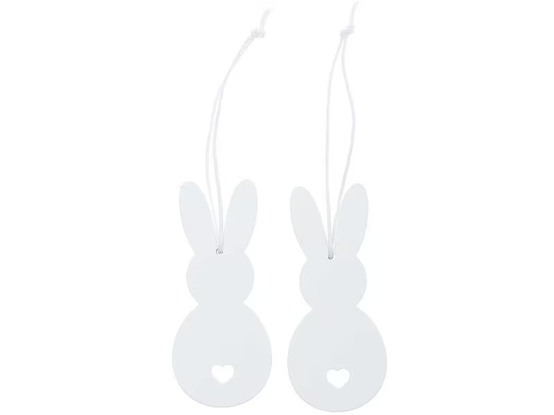 Rico Design Aufhänger Hase 2 Stück, Weiss