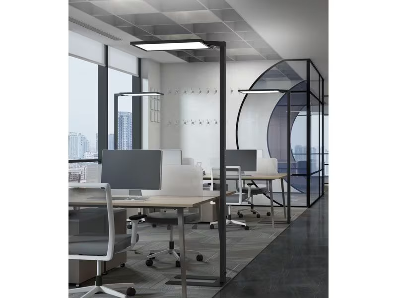 Hybriqs Bürostehleuchte Hybrid Light Three HCL, Silber