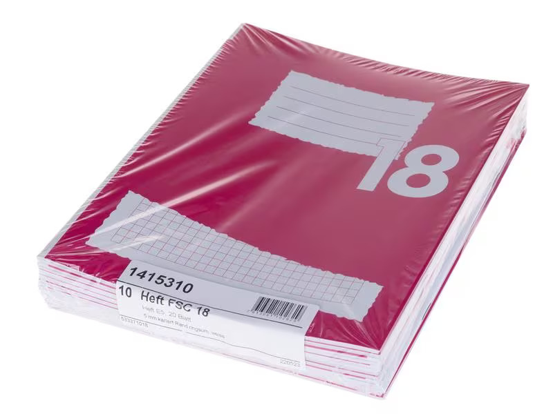 Office Focus Schulheft FSC E5, Kariert, Rosa, 10 Stück