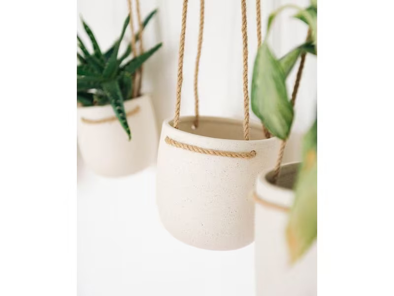 Esmée Blumentopf zum Hängen 12 cm, Beige