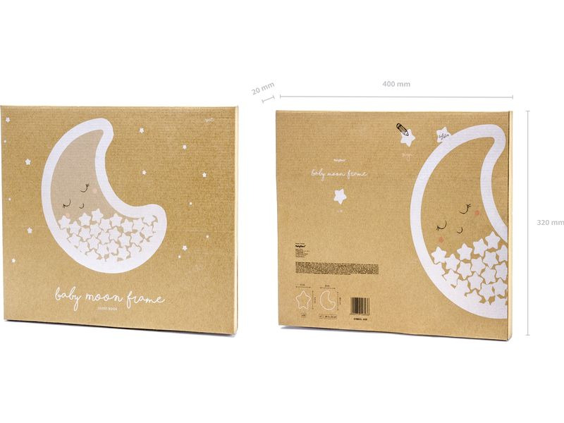 Partydeco Gästebuch Mond Weiss