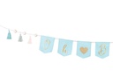 Partydeco Girlande Oh Baby 2.5 m, Blau/Gold
