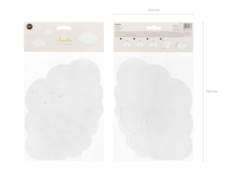 Partydeco Anhänger Papierdekoration Wolke Weiss