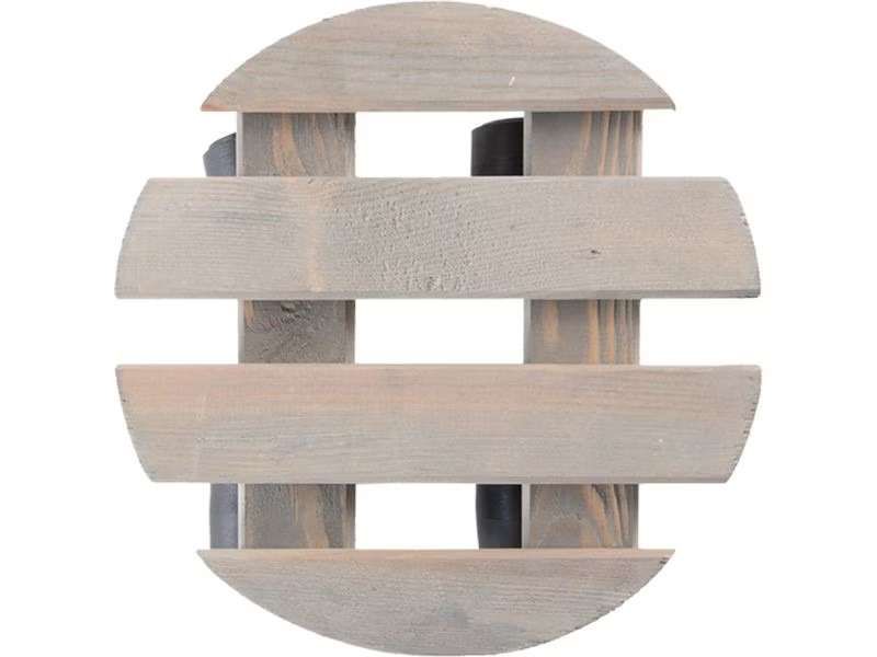 Esschert Design Rolleruntersetzer Rund S Grau/Schwarz
