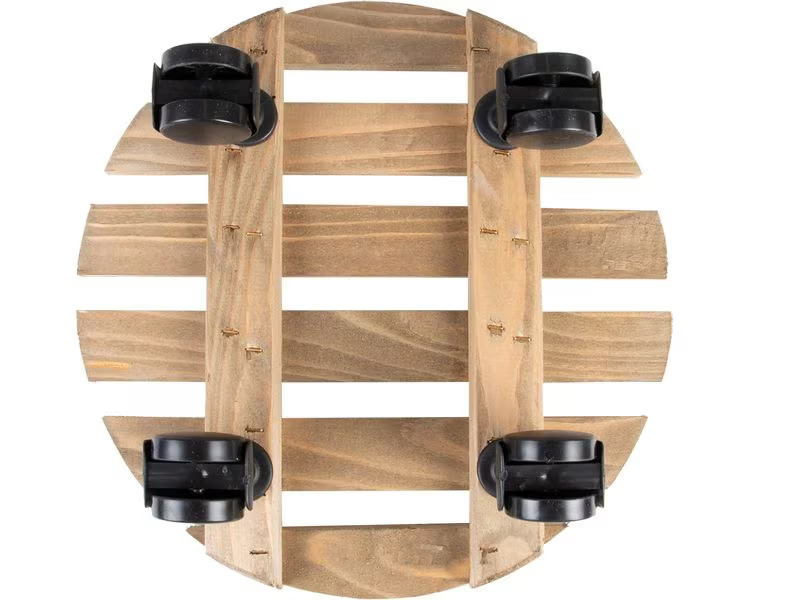 Esschert Design Rolleruntersetzer Rund S Braun