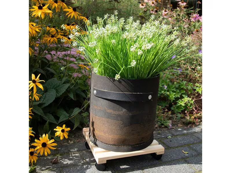 Esschert Design Rolleruntersetzer Quadratisch L Nature/Schwarz