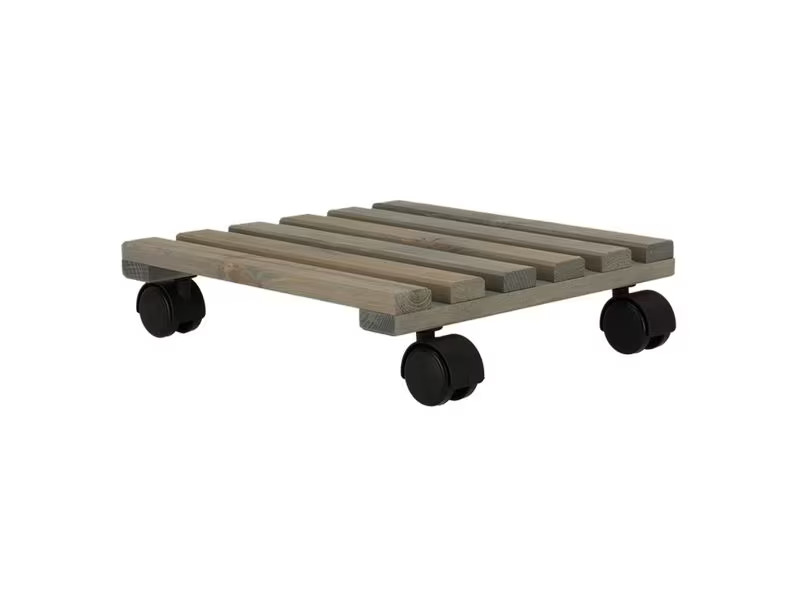 Esschert Design Rolleruntersetzer Quadratisch L Grau/Schwarz