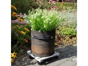 Esschert Design Rolleruntersetzer Quadratisch L Grau/Schwarz
