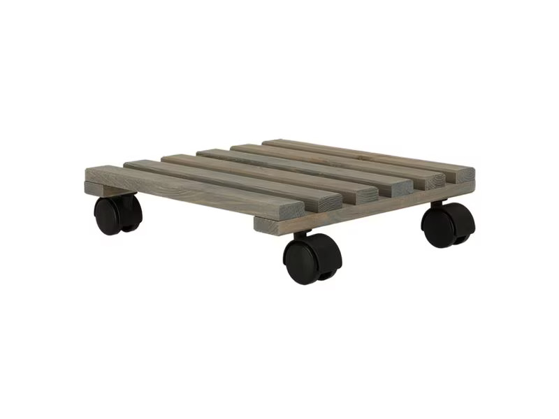 Esschert Design Rolleruntersetzer Quadratisch L Grau/Schwarz