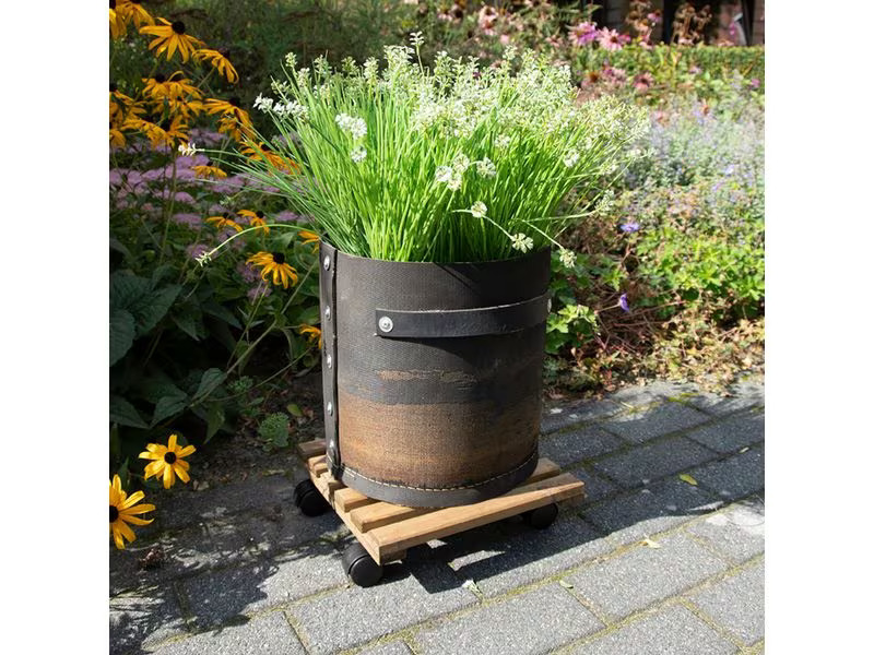Esschert Design Rolleruntersetzer Quadratisch L Braun