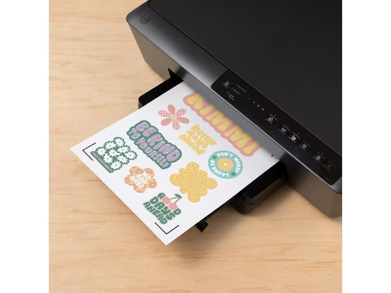 Cricut Stickerpapier Joy Xtra bedruckbar A4, 8 Stück, Weiss