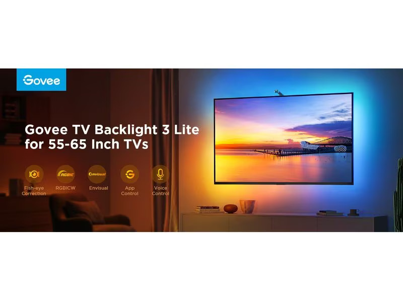 Govee Envisual TV Backlight T3, 55-65, RGBICW, WiFi, BT