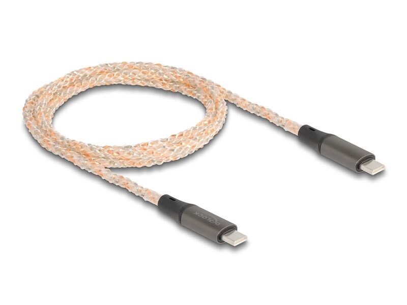 Delock USB 2.0-Kabel RGB Beleuchtung, PD 3.0, USB C - USB C 1.2 m