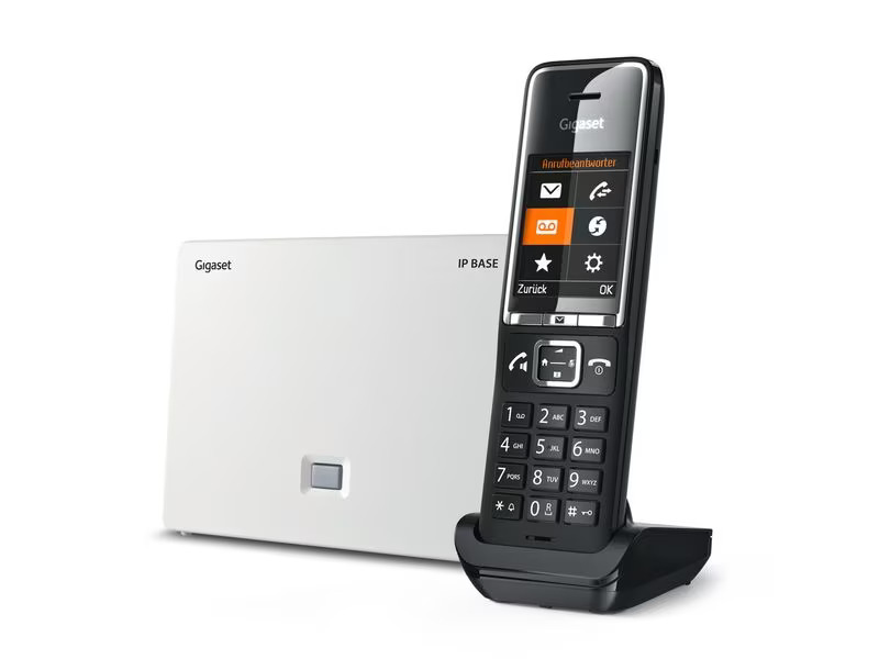 Gigaset Schnurlostelefon Comfort 550A IP BASE  Chrom Schwarz