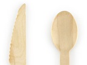 Partydeco Einweg-Besteckset Holz 18 Stück Hellrosa