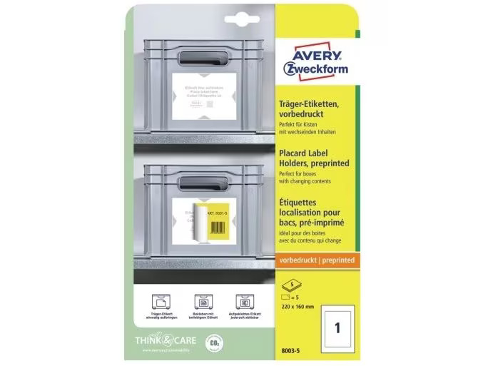 Avery Zweckform Vielzweck-Etiketten 220 x 160 mm, 5 Blatt, 5 Stück