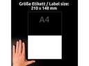 Avery Zweckform Vielzweck-Etiketten 210 x 148 mm, 10 Blatt, 10 Stück