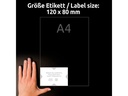 Avery Zweckform Vielzweck-Etiketten 120 x 80 mm, 5 Blatt, 20 Stück