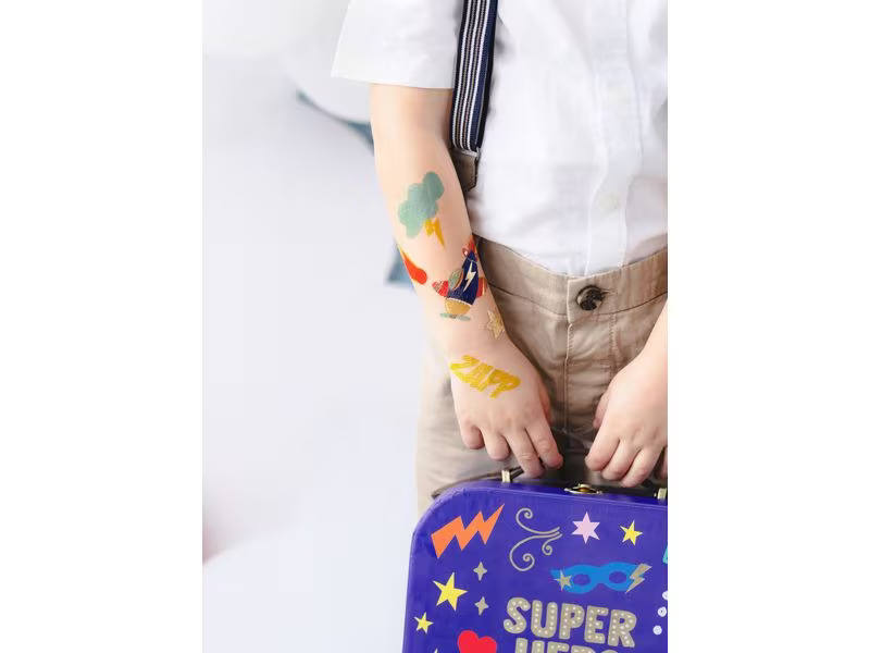 Partydeco Tattoo Set Flugzeug