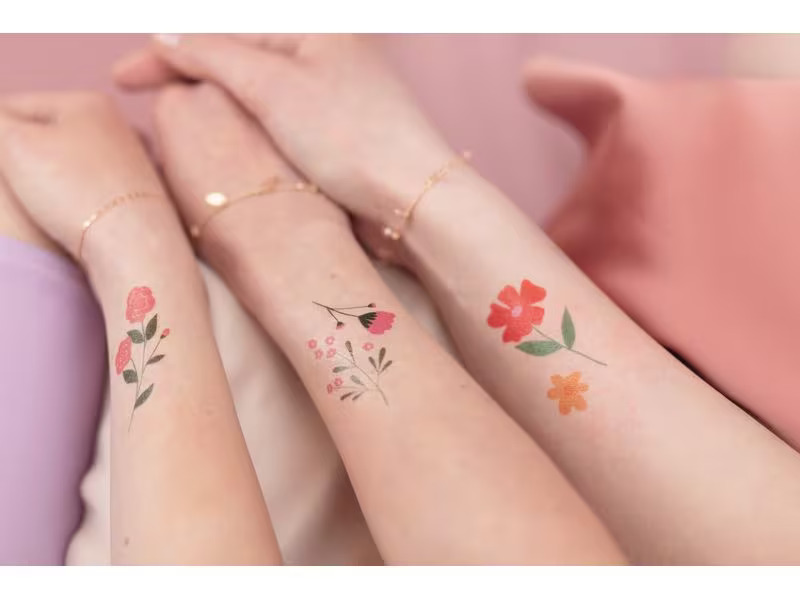 Partydeco Tattoo Set Blumen