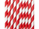 Partydeco Strohhalm 19.5 cm, 10 Stück, Rot/Weiss