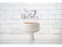 Partydeco Kuchen-Topper Happy Birthday 1 Stück, Silber