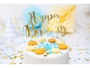Partydeco Kuchen-Topper Happy Birthday 1 Stück, Gold
