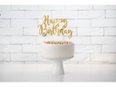 Partydeco Kuchen-Topper Happy Birthday 1 Stück, Gold