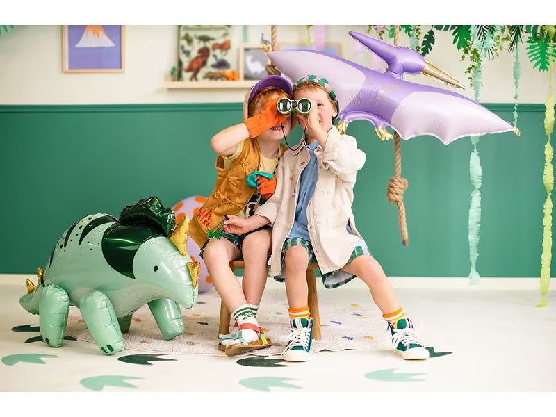 Partydeco Folienballon Triceratops 101 x 60.5 cm, Grün