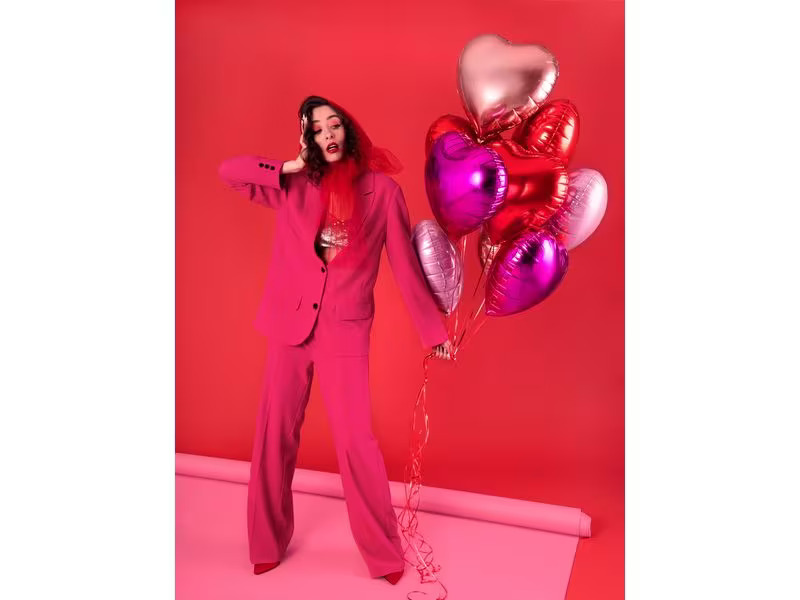Partydeco Folienballon Herz Rot