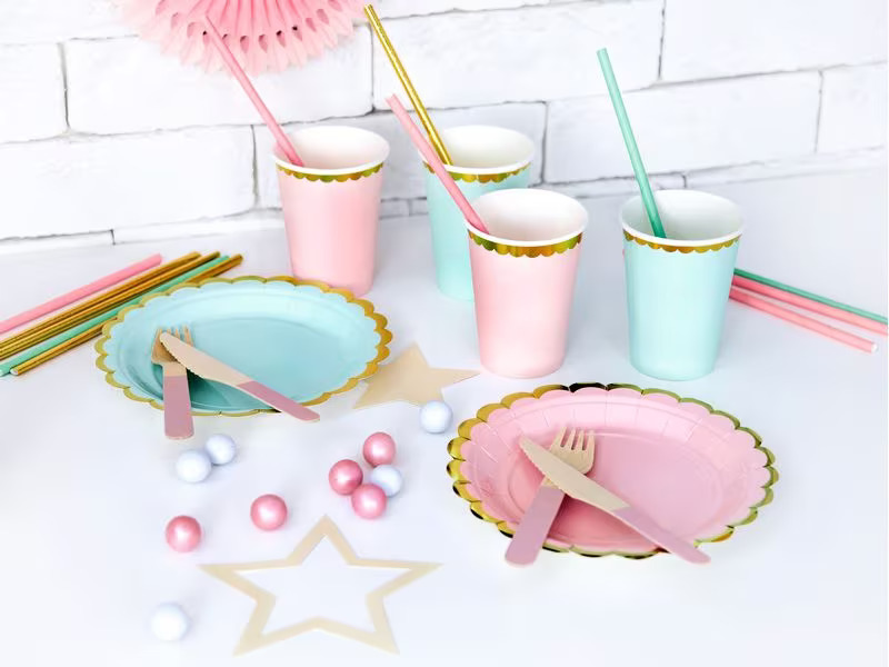 Partydeco Einwegteller Rosa, 18 cm, 6 Stück