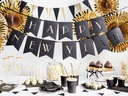 Partydeco Einwegteller Let's Celebrate 23 cm, 6 Stück, Schwarz
